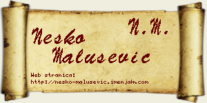 Neško Malušević vizit kartica